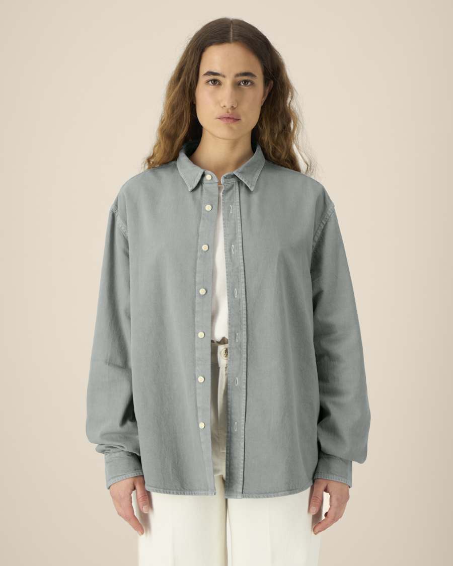 Worker Shirt — G. Dyed Misty Grey