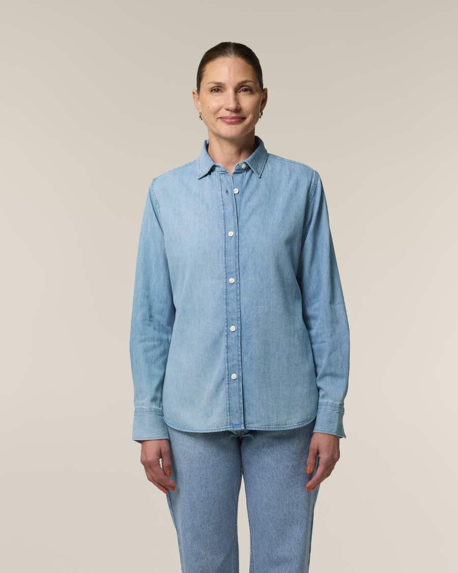 Stella Denim Shirt — Light Wash