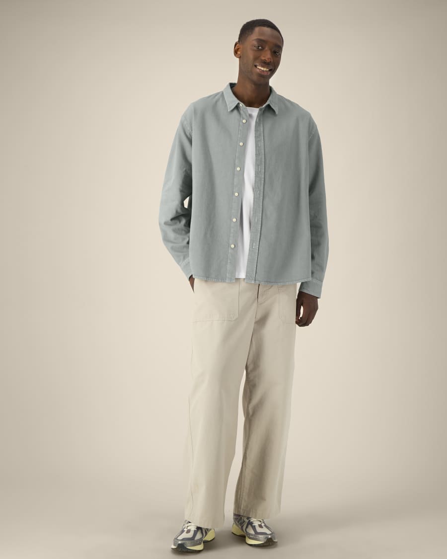 Worker Shirt — G. Dyed Misty Grey