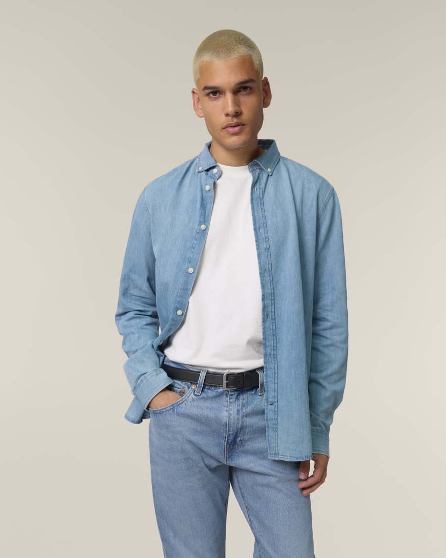 Stanley Denim Shirt — Light Wash